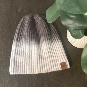 Gray Ombré Ribbed Beanie
